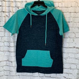 Galaxy By Harvic Short Sleeved T-Shirt with Hoodie and Large Pocket